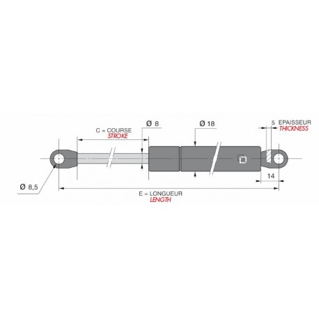 Tige de 8 - J050010