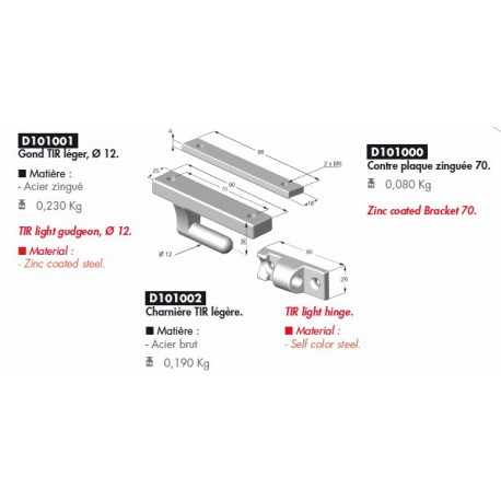 Gond TIR léger, Ø 12 - D101001 Gond TIR léger, Ø 12 - D101001