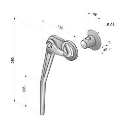 Fermeture à levier droite avec gâche - K100331