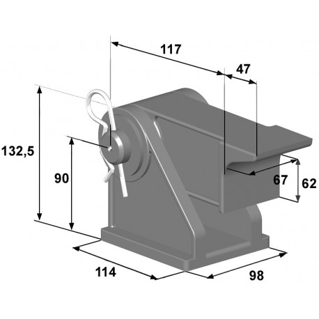 Charnière de ridelle arrière pour benne 26T - K650002