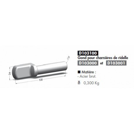 GOND P CHARNIERE ACIER BRUT