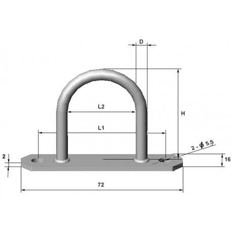 Pontet demi-rond H32 - T350010 Pontet demi-rond H32 - T350010