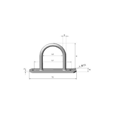 Pontet demi-rond H20 - T350020
