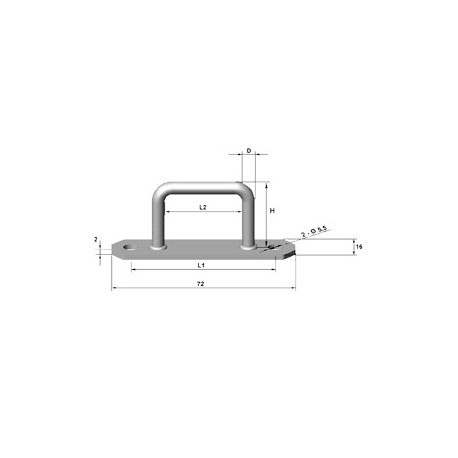 Pontet rectangulaire H15 - T350070 Pontet rectangulaire H15 - T350070