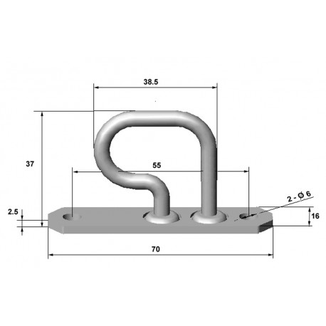 PONTET CROCHET ACIER ZING