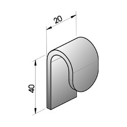 CROCHET BACHE ACIER BRUT