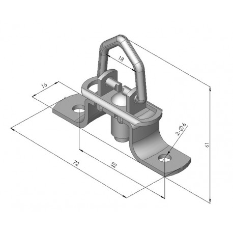 Tourniquet rabattable à douille - T350200