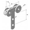 Chariot double pour rail 35 x 30 mm - T650030