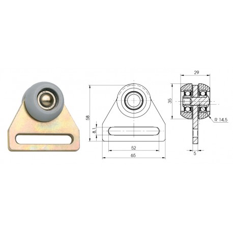 Chariot avec ferrure acier - T650140 Chariot avec ferrure acier - T650140