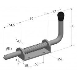 VERROU DE BOX Lg 190mm