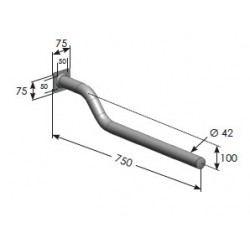 TUBE DEPGOUSSET D42 L750 ZING