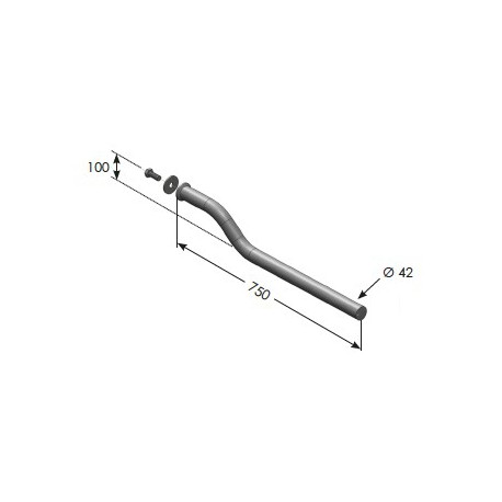 Supports d'ailes déporté - TUBE+vis TOOBEE 2coud. AG S/b Ø42 - C301016 Supports d'ailes déporté - TUBE+vis TOOBEE 2coud. AG S/b Ø42 - C301016