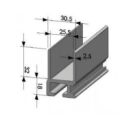 Profils aluminium pour ridelles en 25 mm - D000090