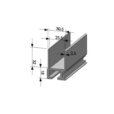 Profils aluminium pour ridelles en 25 mm - D000090