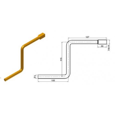 Manivelle jaune de tendeur - D250074