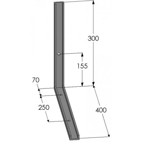 SUP ACIER  FIX.CHAS.630X430 mm (jeu de 2) Finition peinture noire