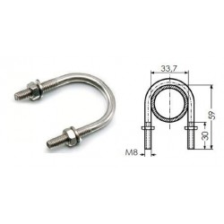 ETRIER ZINGUE BLANC 2 Ecrous