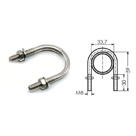 ETRIER ZINGUE BLANC 2 Ecrous