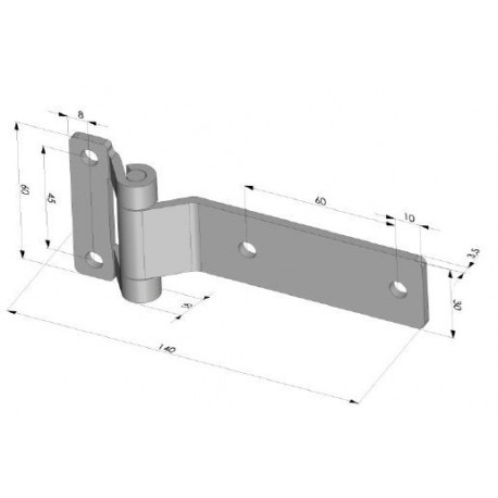 CHARNIERE INOX 140X27 E60