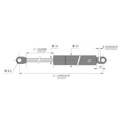 VERIN GAZ 10M F500-C350L785