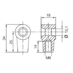 CHAPE A OEIL ALLIAGE 1018