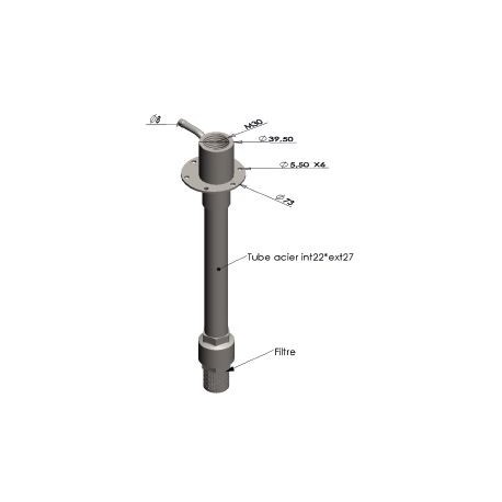 Plongeur à crépine pour réservoir H305 mm - L500001