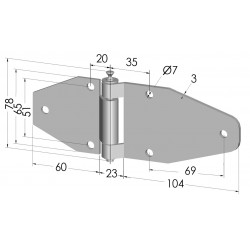 CHARNIERE INOX avec graisseur