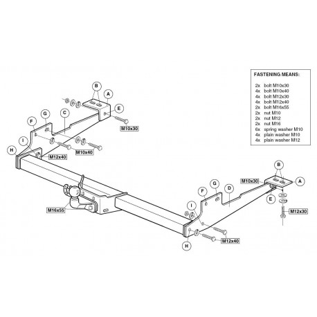 Attelage - RENAULT MASTER Pick-up et cabine - Q000380