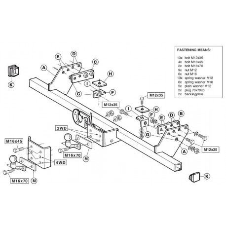 Attelages - MITSUBISHI L200 4x4 et 4x2 pick up - Q000291