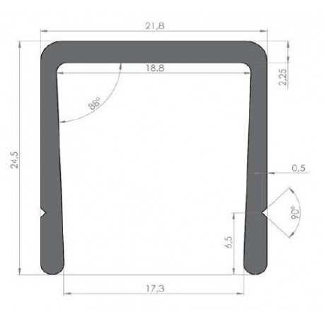 Profil Alu d'encadrement largeur 17.3 - D000201