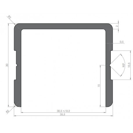 Profil Alu d'encadrement largeur 30.5 - D000211