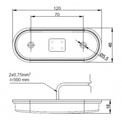 Feu de position à LEDS Blanc - I450470