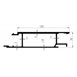 Profil INFERIEUR 200mm Ep 30mm - D800020