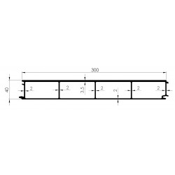 Profil de PLANCHER Strié 300mm Ep 40mm - D800200