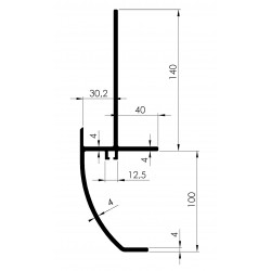 Profil d'Angle SUPERIEUR Ep 30mm, Gouttière Intégrée - D800080