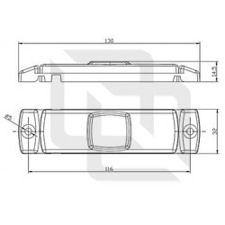 Feu de position latéral Orange sur Support 90° - I450453