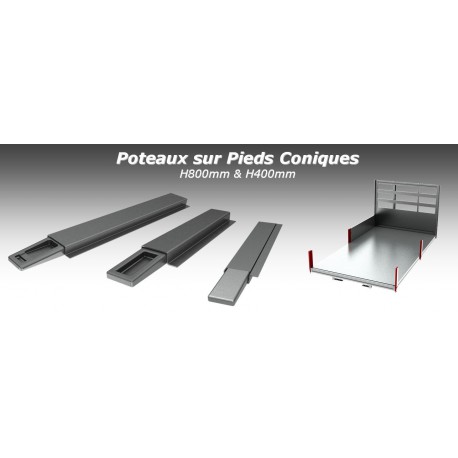 Poteau sur pied conique H800 - Battue Droite - D150130