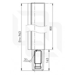 Poteau sur pied conique H800 - Battue Gauche - D150131