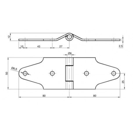 Charnière centrale pour porte relevante-T990013