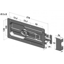 Fermeture seule à rattrapage de jeu, à encastrer - D050257 
