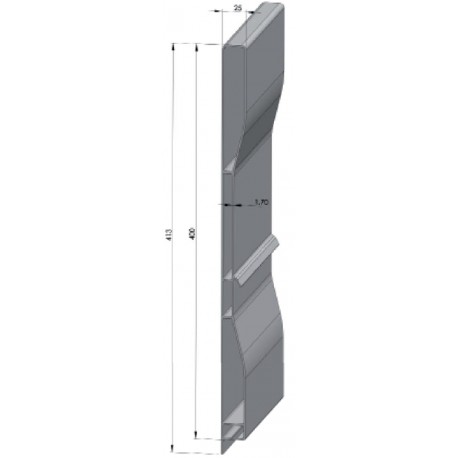 Profil de ridelle monobloc H400 anodisé - D550041