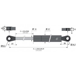 Vérins Tige Ø10 Tube Ø21