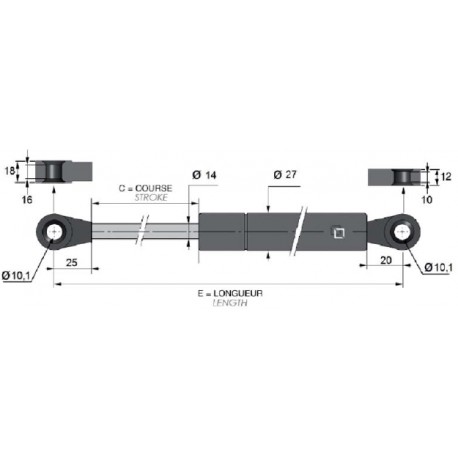 Compas à gaz - Tige de 14 - J140150