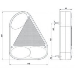 Feu de position latéral Orange sur Support 90° - I450453