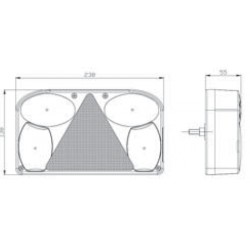 Feu de position latéral Orange sur Support 90° - I450453