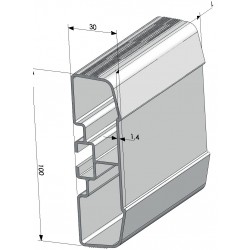 PROFIL PC ALU BRUT L5000 mm-E000050