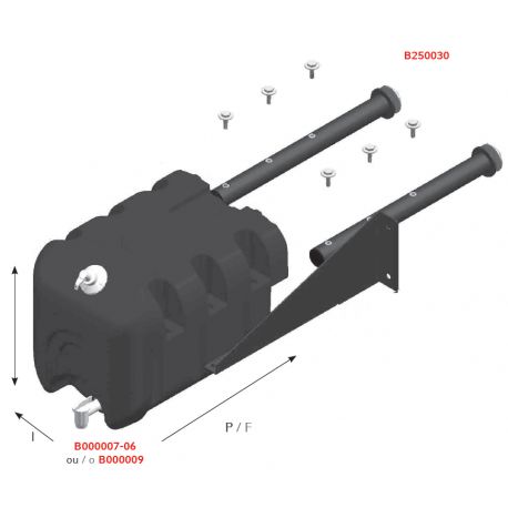 Support fixation chassis/ Kit fixation tubulaire noir -B250030