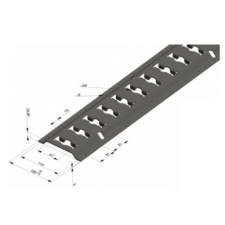 Rail d'arrimage 2030mm Epaisseur 2.5mm-Acier zingué -T100109