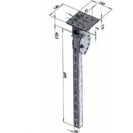Poteau relevable "pare-cycliste auto - E100014