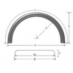 C000140LBBV - AILE PLASTIQUE INJECTEE 1400x900x450 mm - ROUES JUMELÉES SIMPLE ESSIEU + BRIDES + BAVETTE